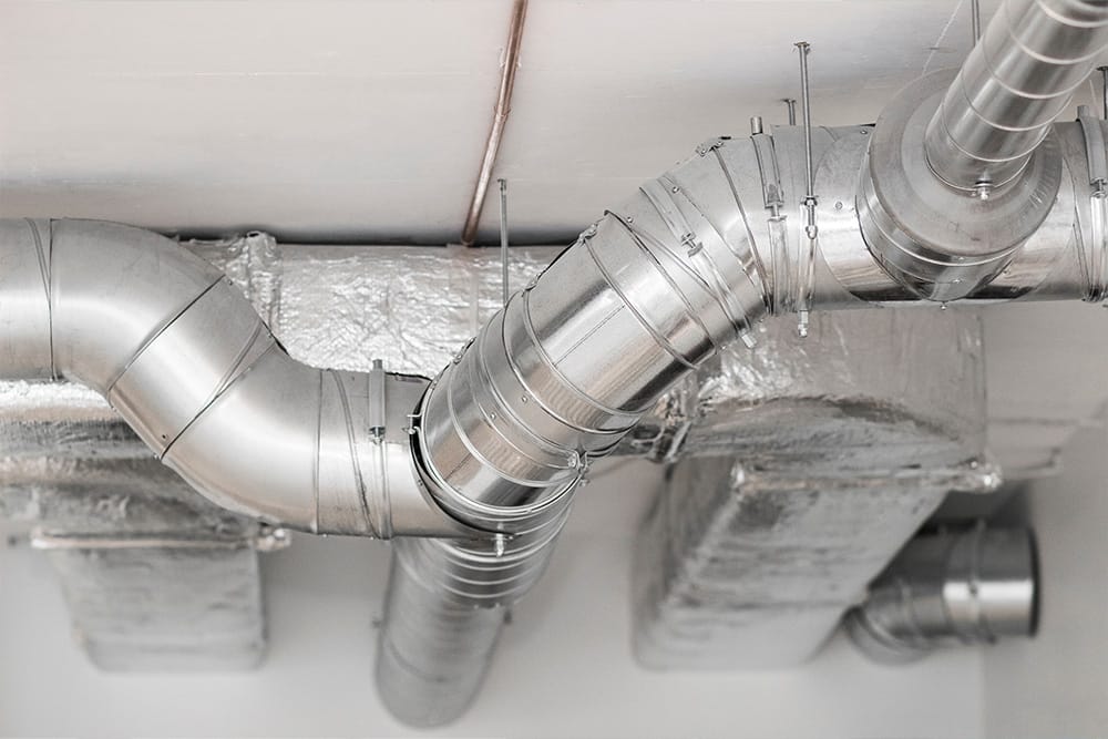 pipe system for air travel in a house