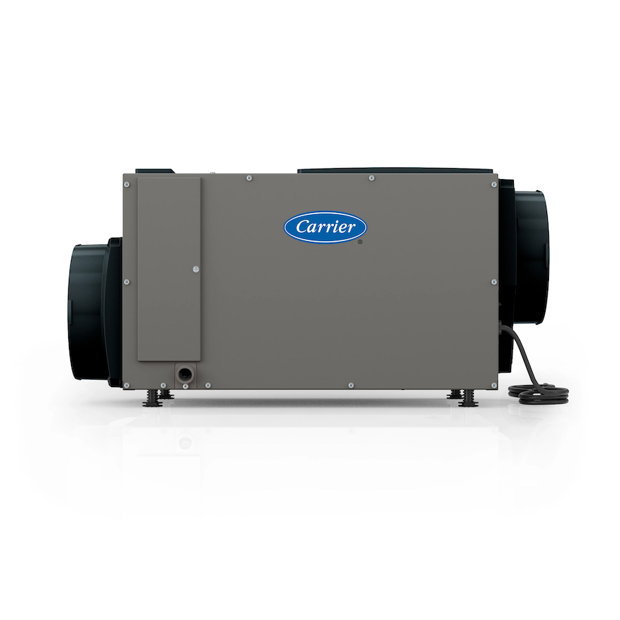 Side view of a whole home dehumidifier system
